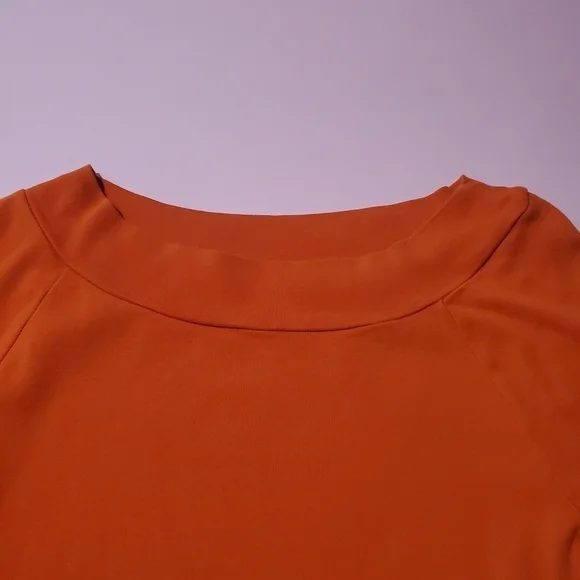 🧡 Jones New York Sport Vintage Y2K Bright Orange 3/4 Length Sleeves Knit - Picture 2 of 8